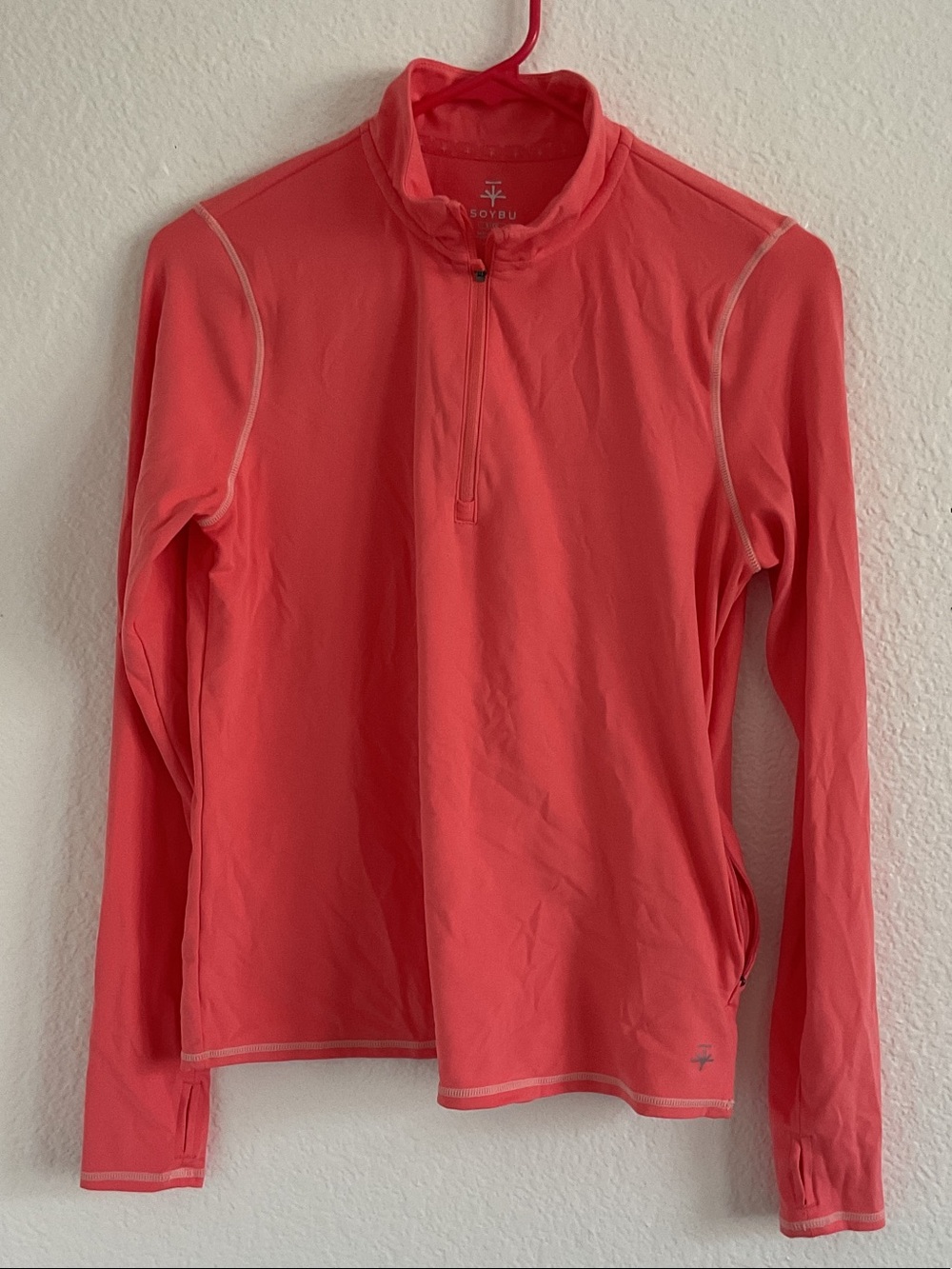 Soybu Coral Pink Quarter-Zip Active Top